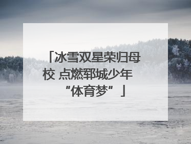 冰雪双星荣归母校 点燃郓城少年“体育梦”